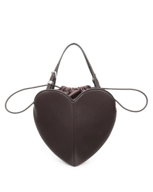 ROTATE BIRGER CHRISTENSEN Brown The Leather Heart Bag Dark Brow