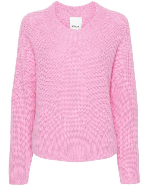Allude Pink Gerippter Pullover