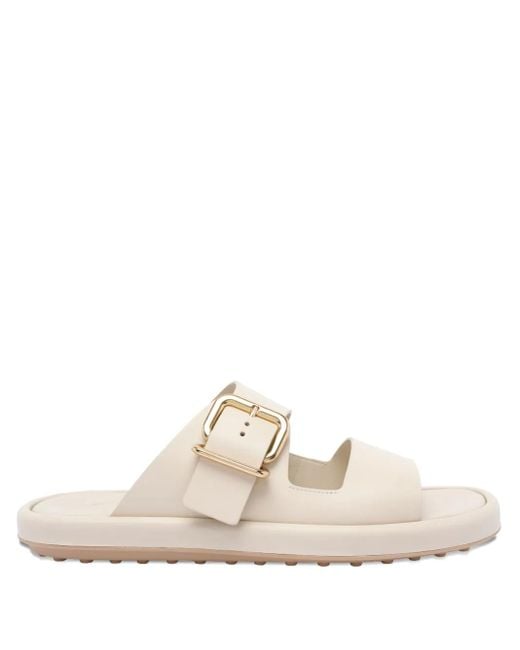 Sandales En Cuir À Double Boucles Tod's en coloris White
