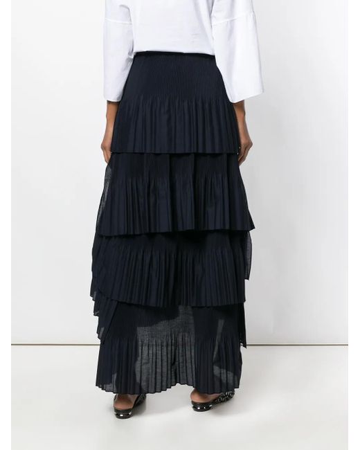Brunello Cucinelli Asymmetric Tier Skirt Black