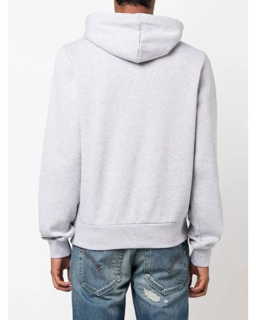 Lacoste White Logo Patch Hoodie for men