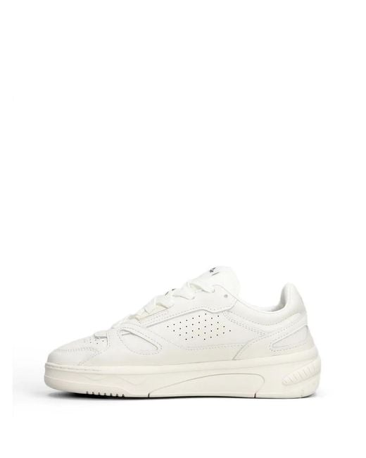 Ellesse White Baskets Miles Perforées À Empiècements