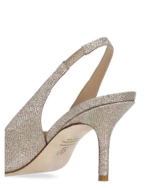 Stuart Weitzman White Slingback-Pumps mit Absatz