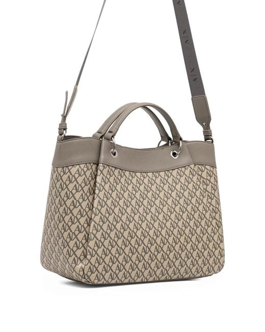 ARMANI EXCHANGE White Allover-Pattern Tote Bag