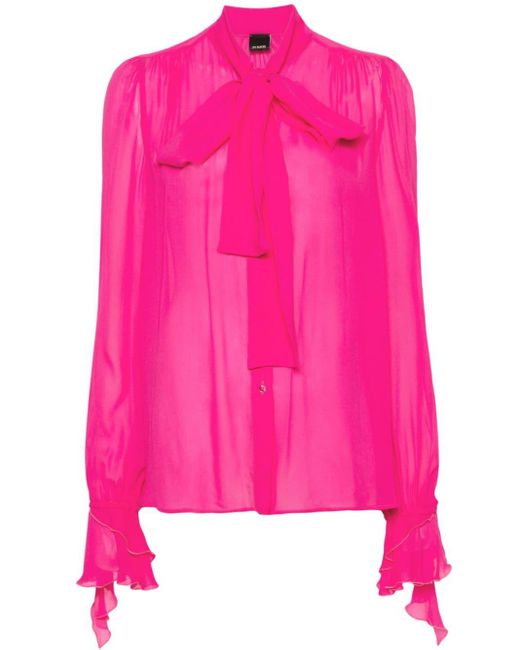 Camisa con lazo en el cuello Pinko de color Pink