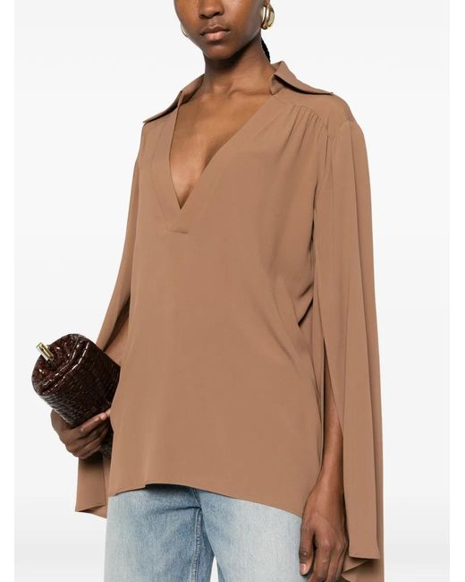 FEDERICA TOSI Natural V-Neck Blouse