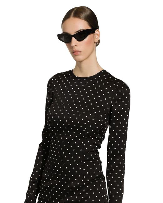 Dolce & Gabbana Midi-jurk Met Stippen in het Black