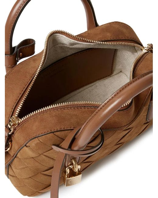 Stella McCartney Brown Woven Padlock Shoulder Bag