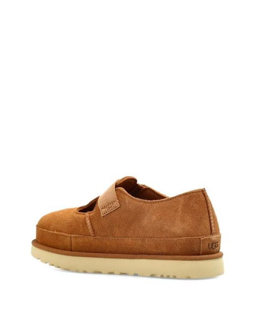 Ugg Brown Goldenstar Mary Jane Strap Detail Loafers