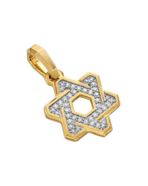 David Yurman Metallic 18Kt Deco Star Of David Diamond Pendant (24Mm) for men