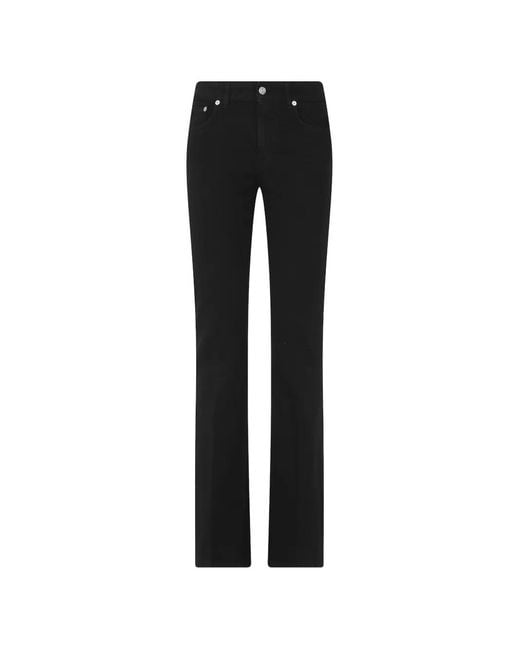 Dondup Black Mid-Rise Straight-Leg Jeans