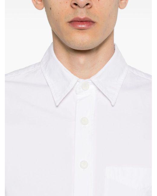 Aspesi White Classic-collar Poplin Shirt for men