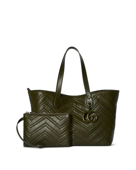 Gucci Green Medium Gg Marmont Tote Bag