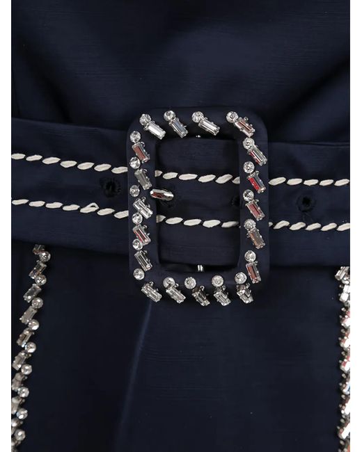 Prada Blue Minikleid aus Chiffon mit Kristallen