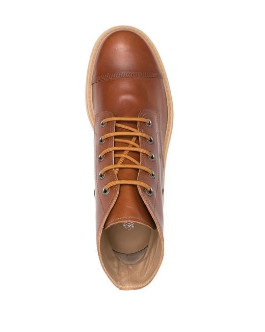 Tod's Brown Lace-Up Ankle Boots for men