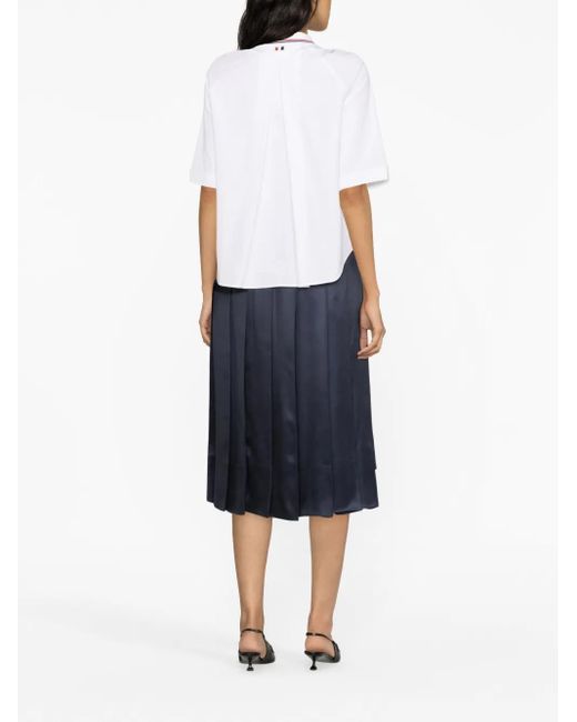 Thom Browne Geplooide Blouse in het White