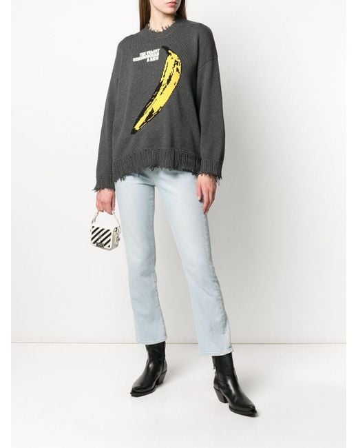 R13 Velvet Underground Oversized Sweater in Gray | Lyst