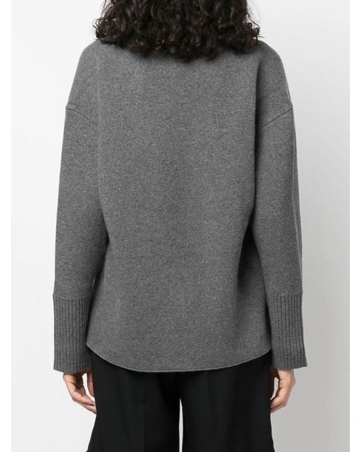 Proenza Schouler Gray Roll-neck Drop-shoulder Jumper
