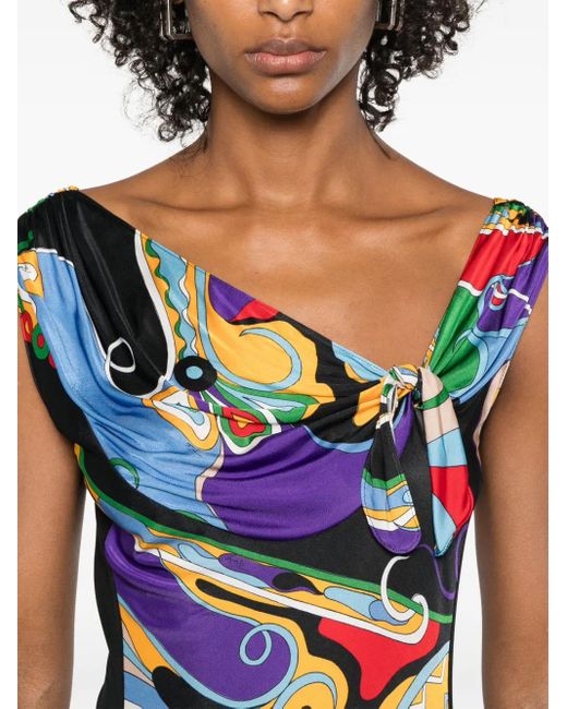 Emilio Pucci Blue Orchidee-Print Top