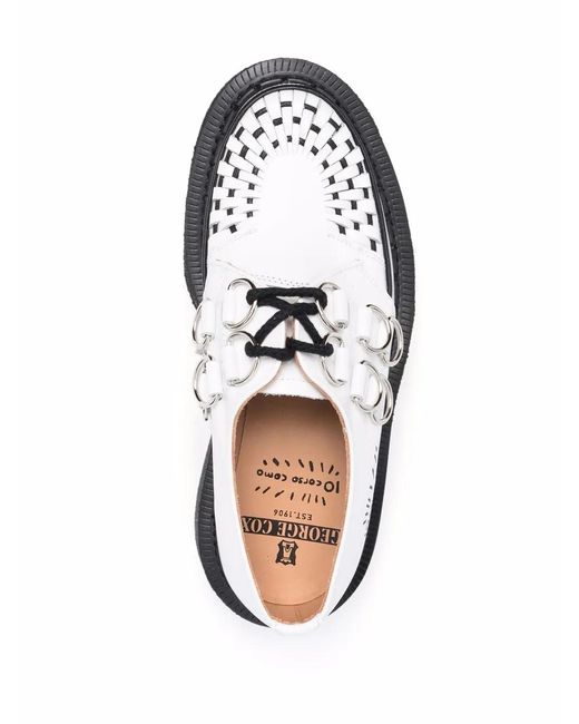 George Cox White X 10 Corso Como D-Ring Embellished Creepers
