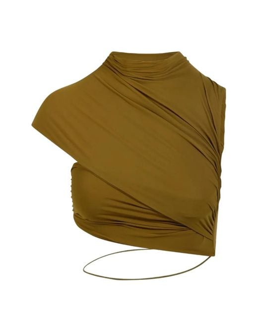 Amazuìn Green Cutout Draped Top