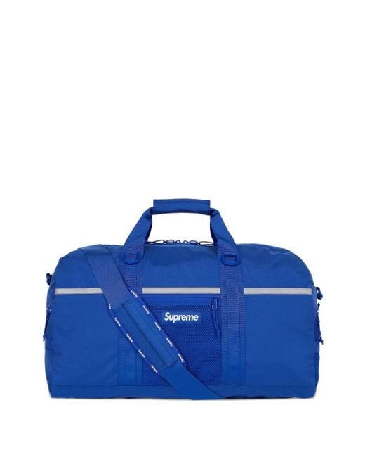 Supreme Blue Reflective-Detail Duffle Bag for men