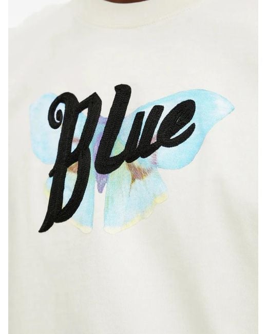 Bluemarble White Butterfly-Print T-Shirt for men