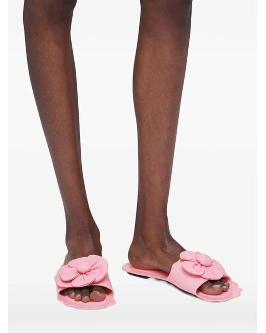 Marc Jacobs Pink Daisy Floral-Appliqué Sandals