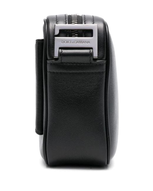 Bolso messenger con sello del logo Dolce & Gabbana de hombre de color Black