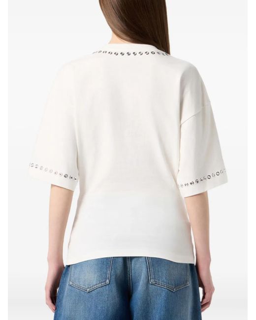 Camiseta con ojales Blumarine de color White
