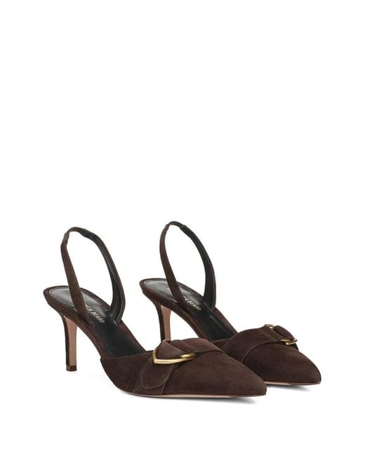 Veronica Beard Metallic Buckle-Strap Pumps