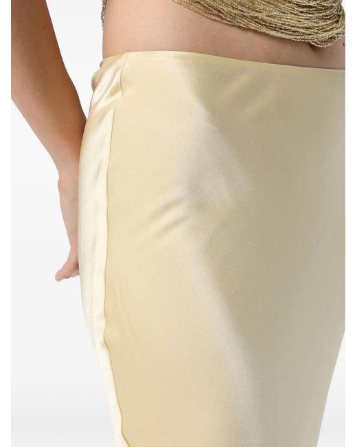 Cult Gaia Natural Satin-Finish Maxi Skirt