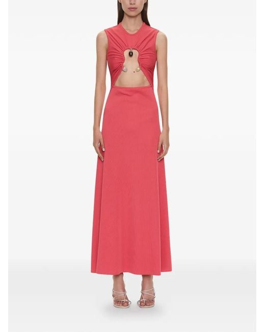 Christopher Esber Pink Hiero Stone-Embellished Cut-Out Maxi Dress