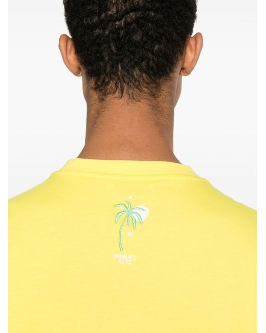 Manuel Ritz Yellow Logo-print Cotton T-shirt for men