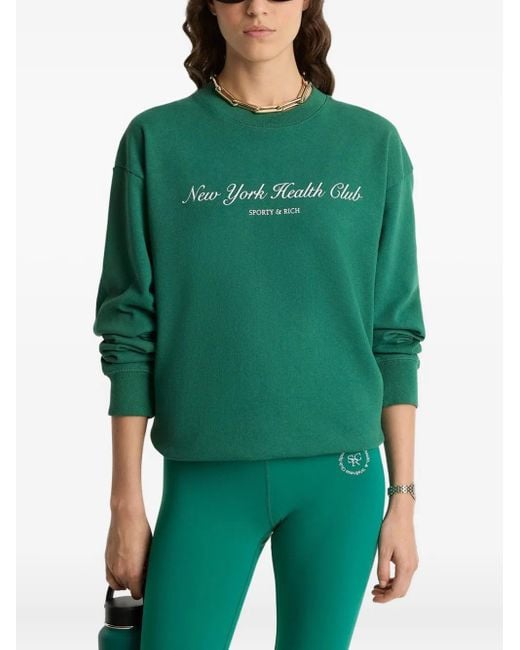 Sporty & Rich Green Cotton Sweatshirt