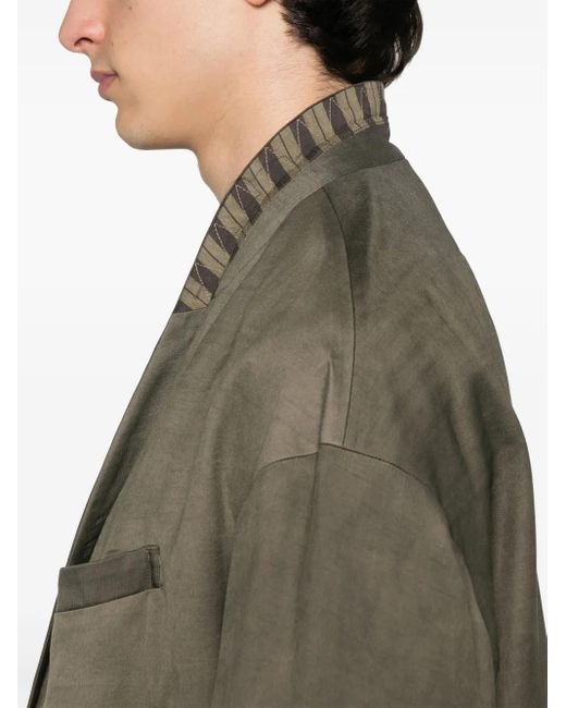 Ziggy Chen Gray Double-Breasted Blazer for men