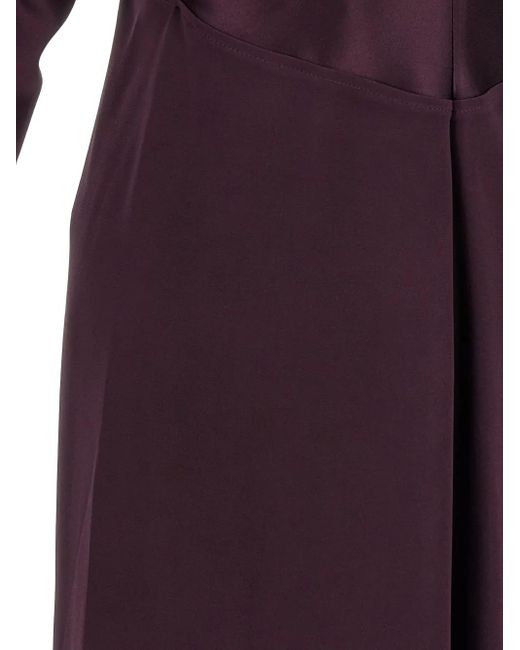 Victoria Beckham Purple Puff-Sleeve Midi Dress