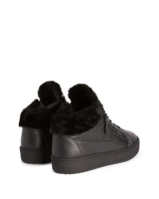 Giuseppe Zanotti Black Kriss Winter Mid-Top Sneakers for men