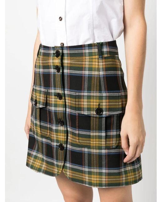 KENZO Geruite Mini-Rok in het Green