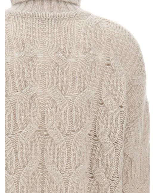 Pull Torsadé À Col Roulé Hemisphere en coloris White