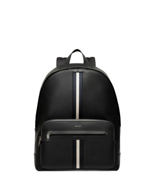 Bally Black Ribbon-Detail Leather Backpack for men