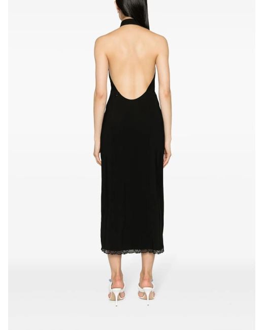 Moschino Black Midi Dress Polyester, Elastane