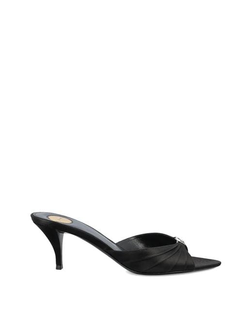 Saint Laurent Black Jerry Logo-Appliqué Sandals
