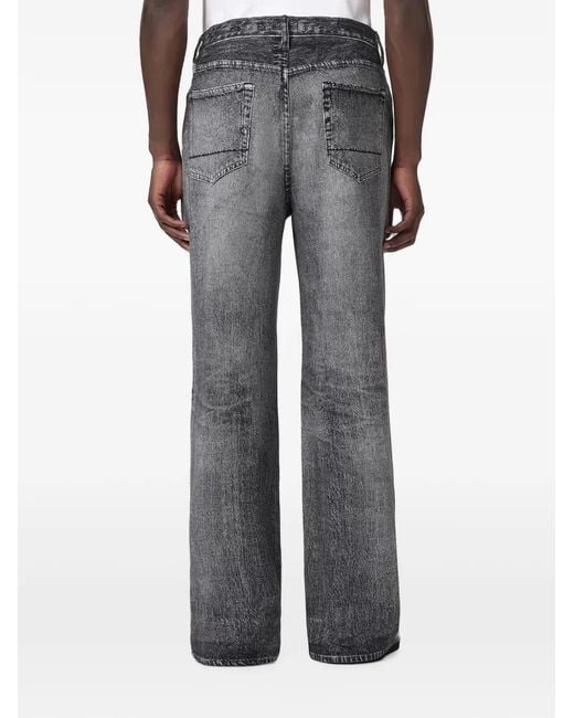 AllSaints Gray Lenny Wide-Leg Jeans for men