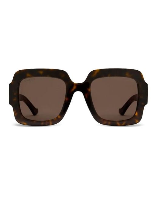 Gucci Brown Eckige Sonnenbrille