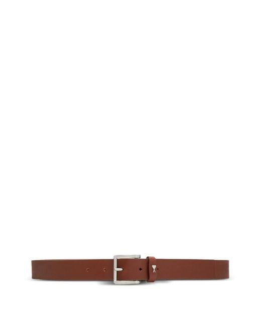 AMI White Paris Paris Leather Belt
