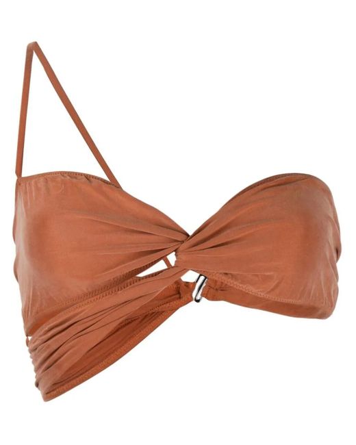 Jacquemus Brown Le Bandeau Asymmetric Top