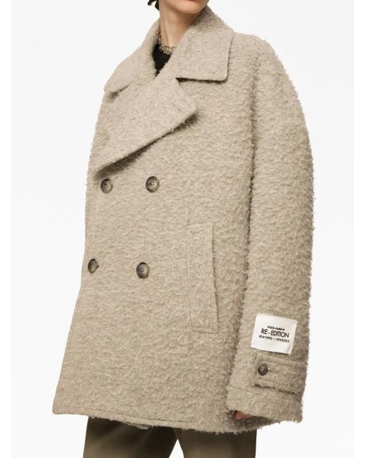 Dolce & Gabbana Natural Vintage-Look Double-Breasted Wool And Cotton Pea Coat for men