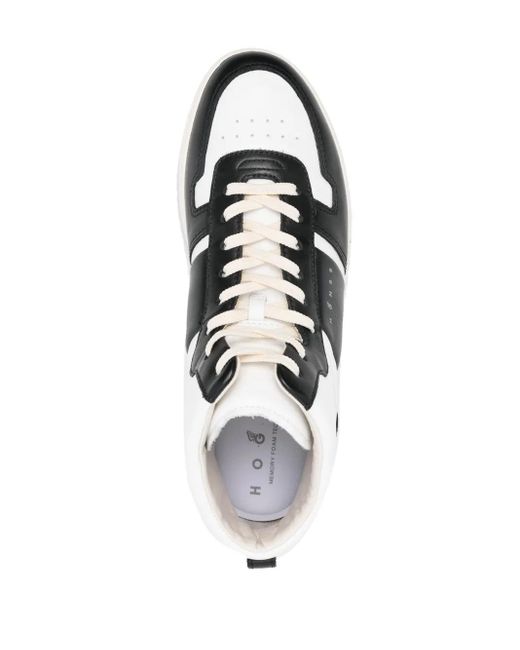 Hogan White High-Top Sneakers With Padded Collar And Lace-Up Closure for men