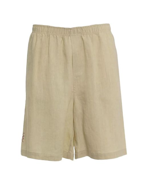 Bermudas Rectas Con Logo Bordado Amaranto de hombre de color Natural